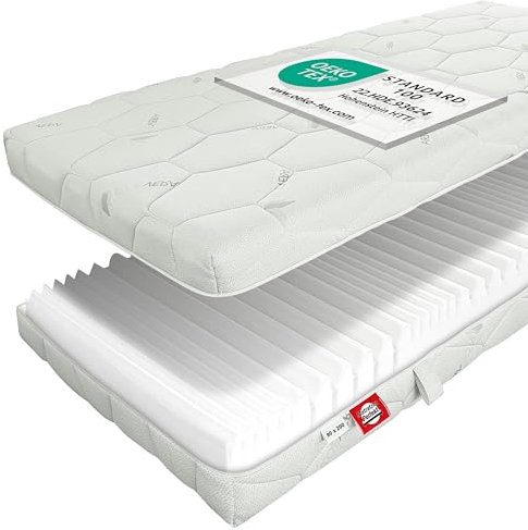 Matratzen Perfekt 7-Zonen Kaltschaummatratze Medisan Pro, 100 x 200 cm – orthopädische Komfortschaum-Matratze mit Aloe-Vera veredeltem Bezug, Härtegrad H4, Höhe 22 cm