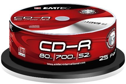 Emtec EKOC802552CBN Confezione da 25 CD-R, 700 MB, Nero
