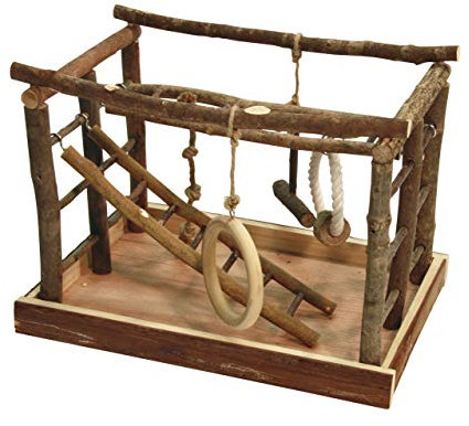 Kerbl Pet Vogelspielplatz aus Naturholz und Baumwolle, 35x25x25cm