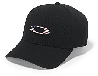 Oakley Mens Herren TINCAN Cap Mütze, Black/American Flag, L/XL