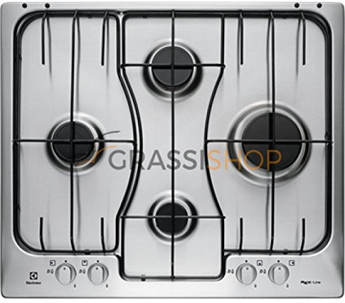 Electrolux RGG 6242 LOX Incasso Piano cottura a gas Nero, Acciaio inossidabile piano cottura