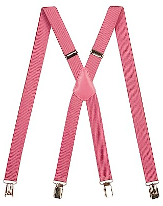 Olata Bretelle Unisex a X, Sottili, 25 mm | Bretelle a X da 25 mm regolabili con clip robuste e incrocio in pelle; sostegno sicuro per il lavoro o abiti eleganti.