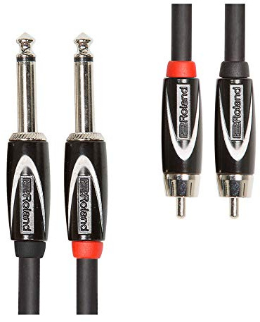 ROLAND,10 ft./3m Black Series Interconnect Dual Cable—1/4-Inch To Rca, 10Ft / 3M - Rcc-10-2R28