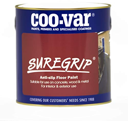 Coovar SureGrip Non Slip Anti Slip Floor Paint for Concrete, Metal & Wood (5 Litre, Black)