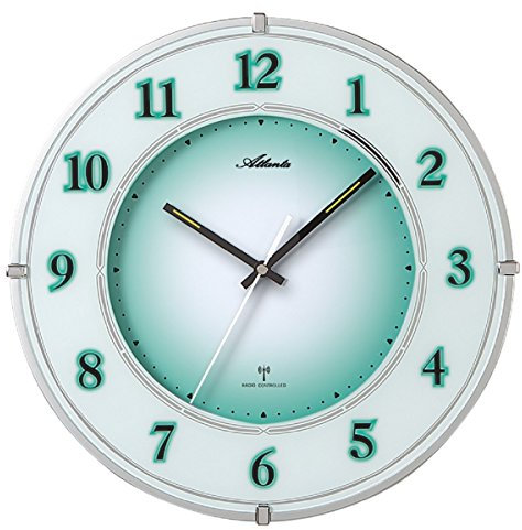Atlanta Funk Wanduhr mit automatischem Nachtlicht Analog Silber - 4299, 33cm, Silberfarben