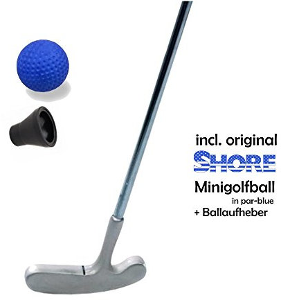 Golfas Minigolfset Single - 3-teilig (mit original Shore Minigolfball-Anlagenball) und Minigolf-Pick-Up