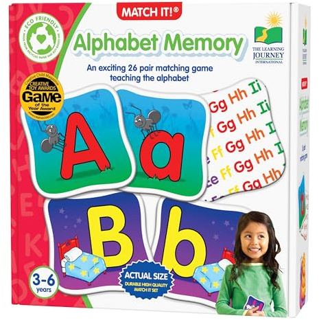 The Learning Journey: Match It! Memory - Alphabet - Capital and Lowercase Letter Matching Game with 26 Matching Pairs - Memory Games for Kids 3 and Up - Award Winning Toys