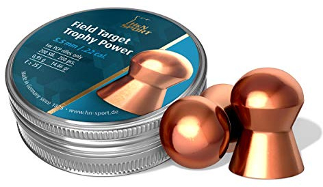 H&N Sport H&N Field Target Trophy Power Copper-Plated Domed Airgun Pellets .22 Caliber / 14.66 Grains (200 Count)
