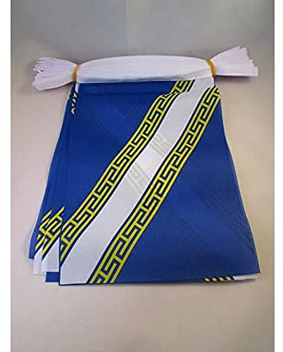 AZ FLAG - Guirlande Drapeau Champagne-Ardenne - 6 Mètres Avec 20 Fanions Province Champenoise De 21x14 cm - Petits Drapeaux 100% Polyester - 60g