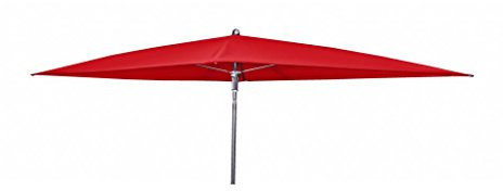 Doppler Absolut wasserdichter Gartenschirm Waterproof 230x190 ohne Volant, UV-Schutz 50 Plus, Farbe rot