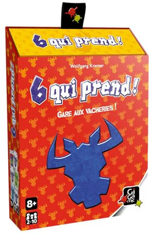 GIGAMIC - 6 Qui prend ! - Le jeu d'ambiance intergénérationnel dans son nouveau format Boite Biseau ! - Jeu de société - De 2 à 10 joueurs - A partir de 8 ans.