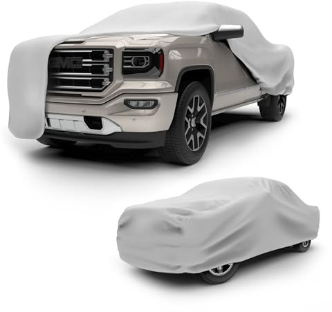 Budge Duro Truck Cover, 3-Layer UV, Water & Dust Resistant Outdoor Protection, Fits Extended Crew Cab Trucks up to 232 Inches, Gray