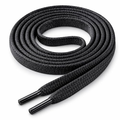 Di Ficchiano Skosnören I slitstarka skosnören platta ø 5 mm av fin bomull/vaxad I Shoelaces för sportskor läderskor sneakers UVM längder 70–140 cm