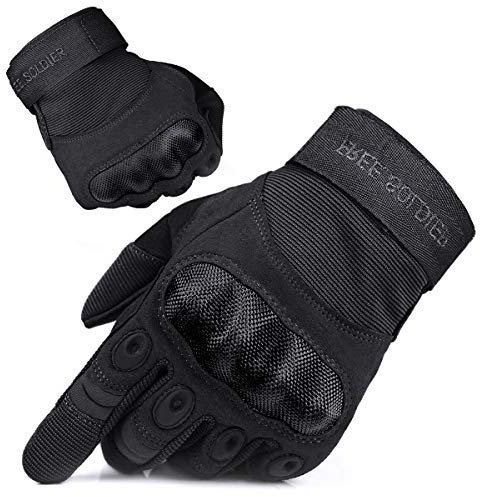 FREE SOLDIER Outdoor Handschuhe Herren Taktische Trainings Motorradhandschuhe Kletter Tactical Handschuhe Vollfinger Handschuhe Gilt für Radfahren Airsoft Militär Paintball (L,Schwarz)