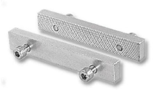 Heuer 116160 - Mordazas para tornillo de banco (acero, endurecidas, galvanizadas, reversibles, lisas, con otro lado estriado, adecuado para tornillo de banco de 160 mm)