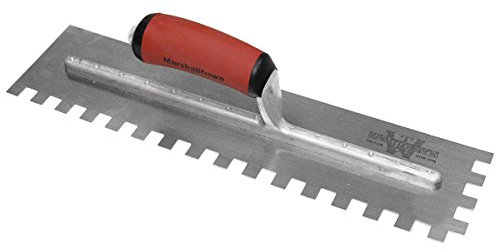 Marshalltown Llana dentada de dos caras, muesca: SQ-13x13x13 mm con mango DuraSoft, de acero, tamaño: 279x114 mm