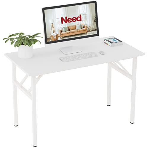 Need Klapptisch Computertisch Schreibtisch Klassischer Klappbarer Tisch 120CM aus Holzwerkstoffen und Metallframe,Konferenztische,PC Tisch Bürotisch Esstisch für Zuhause und Büro,120 * 60CM,AC5DW