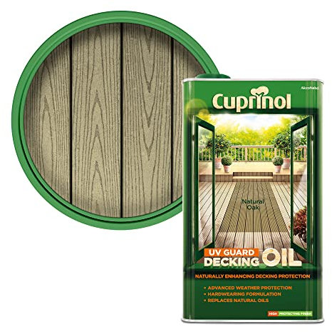 Cuprinol 5122415 Uv Guard Decking Oil_SML Exterior Woodcare, Natural Oak