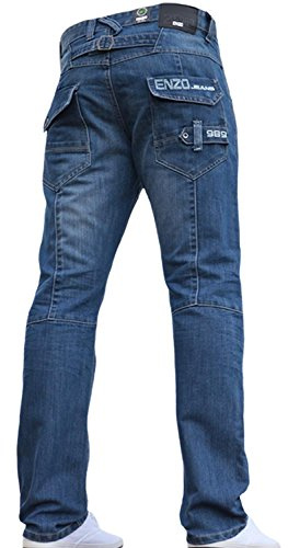 Enzo BNWT Jeans pour homme Bleu Délavé Toutes tailles et tailles