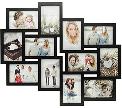 levandeo Bilderrahmen Collage 12 Fotos 10x15 Schwarz Bildergalerie Fotocollage Deko Collage Wanddeko