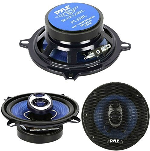 Pyle 2 Altavoces PL53BL 13 cm 130 mm 5 5.25 200 Watts rms 400 Watts MAX Sistema triaxial de 3 vías para Carcasas estándar, por par