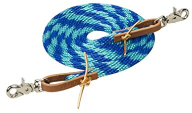 Weaver Leather - Riendas de Rodeo de poliéster, Azul Brillante y Turquesa, 1 cm x 244 cm