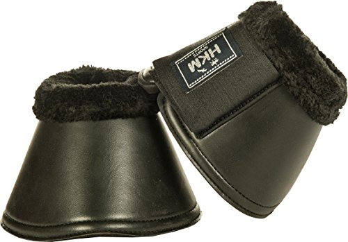 HKM 7542 Hufglocken Isa aus Lederimitat, Springglocken, Glittereffekt, schwarz XXL