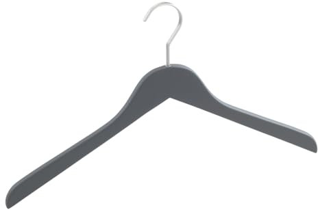 WENKO Kleiderbügel Paris, Garderobenbügel in schlanker Form mit breitem, drehbaren Haken und rutschhemmender mattierter Beschichtung, ideal für die Garderobe, 44 x 25 cm x 1,2 cm, Grau
