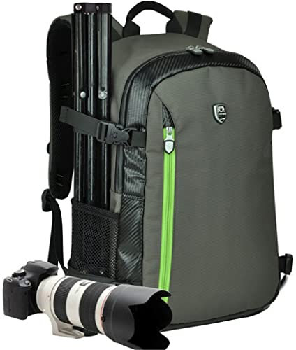 YuHan Mochila para cámara de fotos y accesorios de gran capacidad, impermeable, protección contra impactos, interior acolchado y funda impermeable adicional, compatible con Canon, Nikon, Sony, Nikon, Olympus, Samsung
