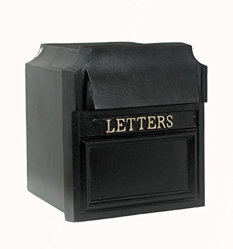 Black with Gold Lettering Farringdon Rear Opening Built in Wall Post Box Mail Box Letter Box