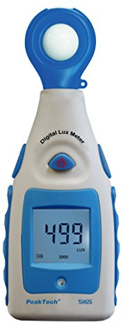 PeakTech 5165 - Digital Luxmeter 200.000 Lux Beleuchtungsmessgerät | Helligkeitsmesser für Innen- und Außenbereich - für Lichtmessung und Arbeitsschutz