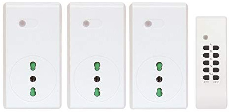 Proxe 710003 Tre Prese Telecomandate con Telecomando, Bianco