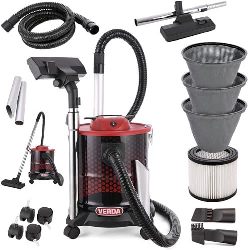 Aschesauger 20L 1650W Kaminsauger Staubsauger (Kabellänge ca. 4m) Inklusive HEPA Filter + Blasfunktion + DUAL Filter System + 3X Sackfilter SN121