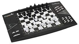 Lexibook Chessman® Elite Echiquier Electronique Interactif, 64 Niveaux de difficulté, diodes Lumineuses, à Piles ou Adaptateur 9V, Noir/Blanc, CG1300