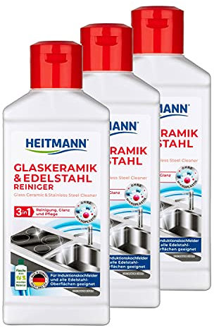 Heitmann Haushalt Glaskeramik /Edelstahl Reiniger, 3er Pack (3 x 250 ml)