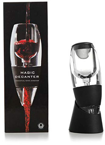 FOSFUN Wine Decanter Aerator Breather with Base Acrylic Wine Breather Wine Gift Set Magic Decanter Red Wine Aerator & Stand
