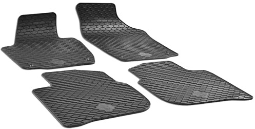 WALSER DirtGuard Gummi Fussmatten Auto für Seat Toledo IV 07/2012-04/2019, Skoda Rapid 07/2012-12/2019, 100% passgenaue Auto Fußmatten, robuste Universal Fußmatte Auto, Gummimatten Auto