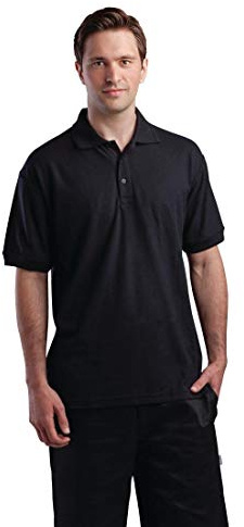 Portwest B210 Naples Polo Shirt Short Sleeve Pique Knit Polycotton Uniform Workwear Breathable Rib Collar UV Protection Twin Stitch Durable Wear, Black, Small
