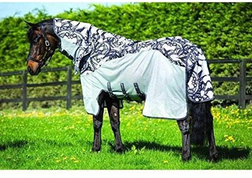 Horseware regengeeignete Fliegendecke Amigo Three-In-One Vamoose Silver/Black (Printed) 100-165 (100)