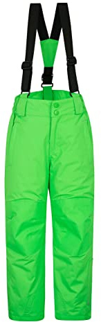 Mountain Warehouse Raptor Skihose für Kinder - Taschen, schneedichte Hose, abnehmbare Träger & Reißverschluss am Knöchel, Verstärkte Knie Winter - Jungen und Mädchen Grün Kinder 164 EU (13 Jahre)