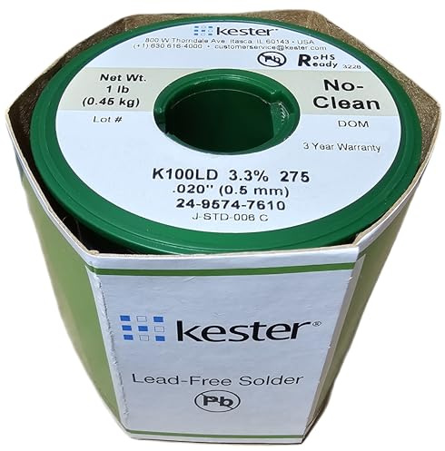 Kester 24-9574-7610 K100LD bleifrei, kein sauberes Lötzinn von Draht, 50,8 cm Durchmesser, kostengünstige Legierung