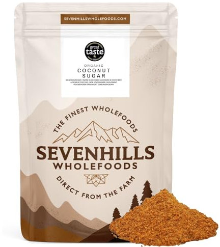 Bio-Kokosblütenzucker 1kg, aus Kokosblütennektar – niedriger glykämischer Index, für Getränke, Desserts und Backwaren, von Sevenhills Wholefoods