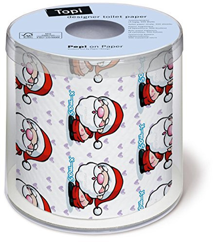 Toilettenpapier Rolle bedruckt Deep in love - Santa zieht blank
