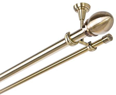 ASTA PER TENDA 25/16 mm 2 di Corsa Fissaggio a Soffitto antico di metallo in oro, 140