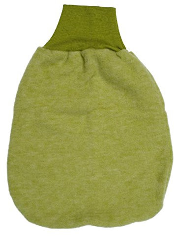 Cosilana Baby Strampelsack Fleece, 60% Wolle (kbT), 40% Baumwolle (KBA), (50 cm, Lindengrün-Melange)