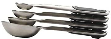 OXO Good Grips Edelstahl-Messlöffel mit Magnetverschluss, 4 Stück