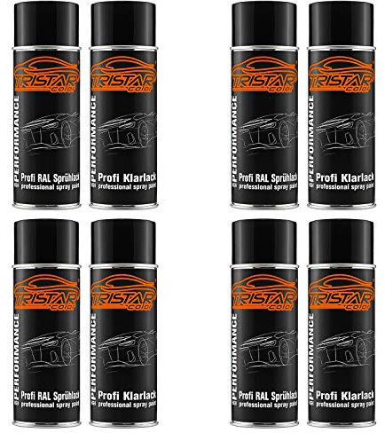 TRISTARcolor 4 x RAL 7035 Lichtgrau und hochglanz Klarlack Spraydose (jew. 400 ml)