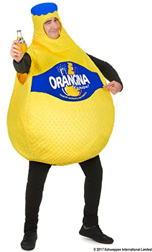 DEGUISE TOI - Déguisement Bouteille d'Orangina adulte - Combinaison - Taille Unique - Jaune - Déguisements adultes - 100% polyester - - Carnaval