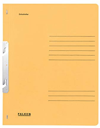 Original Falken 50er Pack Einhakhefter. Made in Germany. Aus Recycling-Karton mit ganzem Vorderdeckel und Behördenheftung für DIN A4 chamois Hefter Sammelmappe Dokumentenmappe