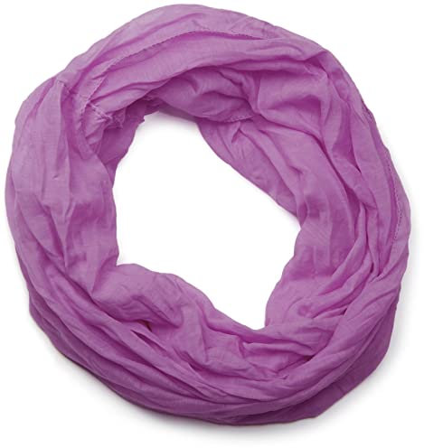 styleBREAKER leichter unifarbener Loop Schlauchschal | Sommerschal aus fließendem Material | Seidiges Halstuch für Damen & Herren | Weich, Luftig & Modisch | 77 x 46 cm, Farbe:Violett